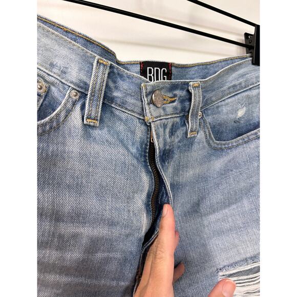BDG Urban Outfitters Women's Distressed High Rise Girlfriend Shorts Blue Size 26 - Picture 5 of 13